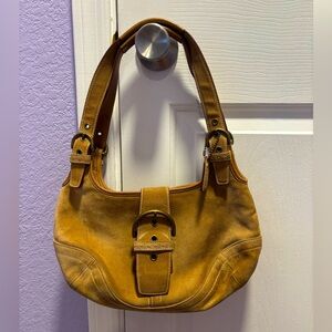 Vintage Y2K coach soho camel suede hobo shoulder bag